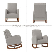 Hawsaiy Comfortable Velvet Nursery Rocking Chair with Padded Seat & High Backrest