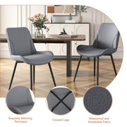 Hawsaiy PU Leather Dining Chairs Set of 2/4/6, Upholstered Kitchen Chairs with Crossed Metal Legs, Armless Side Chairs for Dining Room, Kitchen, Living Room