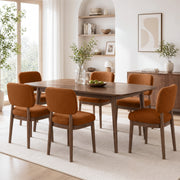 Hawsaiy Wooden Dining Chairs Set of 2/4/6, Boucle Upholstered Dining Room Chairs with Solid Wood Legs, Mid Century Modern Kitchen Chairs, Farmhouse Side Chairs with Back for Dining Room