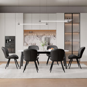 Hawsaiy Modern Dining Room Chairs Set of 2/4/6, Upholstered Kitchen Dinner Chair Fabric and Curved Backrest Kitchen Chairs Dark Grey