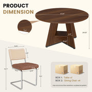 Hawsaiy 5 Piece Round Dining Table Set for 4, 47.3
