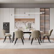 Hawsaiy Modern Dining Room Chairs Set of 2/4/6, Upholstered Kitchen Dinner Chair Fabric and Curved Backrest Kitchen Chairs Dark Grey