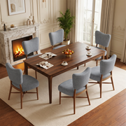 Hawsaiy Dining Chairs Set of 2/4/6, Upholstered Fabric Dining Room Chairs, Mid Century Modern Kitchen Chairs with Solid Wood Legs & Cross-Brace Support, Farmhouse Side Chairs for Dining Room