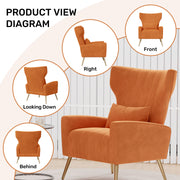 Hawsaiy Mid Century Modern Velvet Accent Chair Set of 1/2, High Back Armchair with Metal Legs, Upholstered Comfy Chair for Living Room and Bedroom