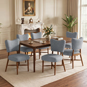Hawsaiy Dining Chairs Set of 2/4/6, Upholstered Fabric Dining Room Chairs, Mid Century Modern Kitchen Chairs with Solid Wood Legs & Cross-Brace Support, Farmhouse Side Chairs for Dining Room