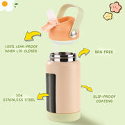 Hawsaiy 12oz Kids Insulated Water Bottle with Straw Lid, Leak-Proof Stainless Steel BPA-Free for School Boys and Girls
