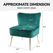 Hawsaiy Modern Velvet Accent Chair with Metal Legs