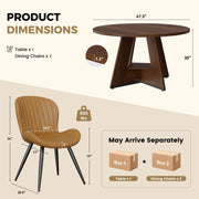Hawsaiy 5 Piece Round Dining Table Set for 4, 47.3