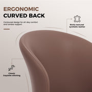Hawsaiy Faux Leather Dining Chairs Set of 2/4/6, Modern Curved Back Upholstered Kitchen Side Chairs with Metal Legs