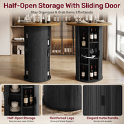 Hawsaiy Round Bar Table with Storage, 31.5