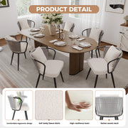 Hawsaiy Rattan Dining Chairs Set of 2, Upholstered Cane Back Kitchen Chairs with Metal Legs & Throw Pillow, Mid Century Modern Farmhouse Dining Room Chairs