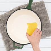 Hawsaiy Enameled Cast Iron Skillets, 2-in-1 Cast Iron Dutch Oven Pot with Lid Set, 3QT Dutch Oven + 1.5QT Skillet for Frying, Baking, Stewing, Grilling