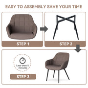 Hawsaiy Ergonomic Dining Chairs Set of 2/4/6 with Metal Leg for Kitchen, Dining Room, or Living Room