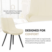 Hawsaiy Modern Faux Leather Dining Chair Set of 2/4/6 with Sturdy Metal Frame