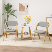 HawsaiyFolding Chairs with Cushion,Wooden Stackable Dining Chairs Set of 2 with Padded Seats,Removable Cushion Cover Comfortable Backrest Lounge Chair for Kitchen Home Office Picnic