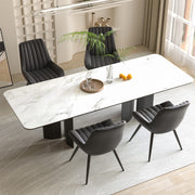 Nalupatio Modern Dining Chairs Set of 2, Comfortable Dining Room Chairs with Thick Cushions, Fabric Upholstered Side Chairs with Metal Legs for Kitchen, Black