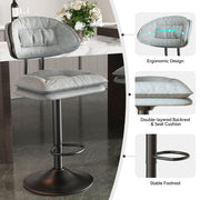 Hawsaiy Adjustable Ergonomic Design Barstools with Double-Layer Upholstered Set of 2/4 for Kitchen Island