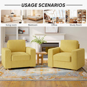 Hawsaiy Swivel Accent Chair, Cozy Linen Reading Chair for Adults, Comfy Single Sofa Chair with Extra Wide Armrests, Mid-Century Modern Arm Chair for Living Room, Bedroom, Office