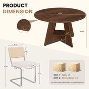 Hawsaiy 5 Piece Round Dining Table Set for 4, 47.3