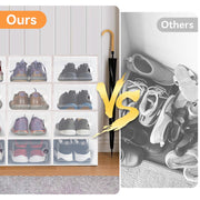 Hawsaiy 12 Pieces Transparent Acrylic Patchwork Shoe Box, Easy Installation, Stackable Ventilated Shoe Cabinet, Suitable for Shoe Storage, Sturdy and Durable