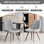Hawsaiy Modern Dining Side Chairs, Set of 2/4/6 Gray Faux Leather Upholstered Chairs