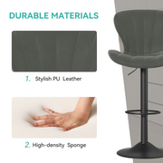 Hawsaiy Adjustable Upholstered Bar Stools Set of 2/4,Modern Counter Height Swivel Bar Chairs with High Backrest, Faux Leather Padded Seat for Kitchen Island