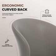 Hawsaiy Faux Leather Dining Chairs Set of 2/4/6, Modern Curved Back Upholstered Kitchen Side Chairs with Metal Legs