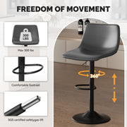 Hawsaiy Modern Swivel Bar Stools Set of 2/4, Adjustable Faux Leather Counter Height Chairs with Back for Kitchen Island