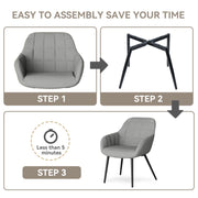 Hawsaiy Ergonomic Dining Chairs Set of 2/4/6 with Metal Leg for Kitchen, Dining Room, or Living Room