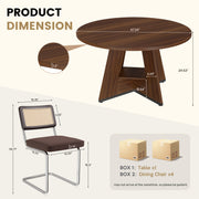 Hawsaiy 5 Piece Round Dining Table Set for 4, 47.3