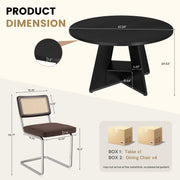 Hawsaiy 5 Piece Round Dining Table Set for 4, 47.3