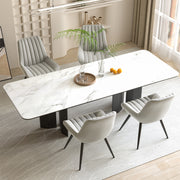 Nalupatio Modern Dining Chairs Set of 2, Comfortable Dining Room Chairs with Thick Cushions, Fabric Upholstered Side Chairs with Metal Legs for Kitchen, Black