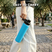 Hawsaiy 24 oz Insulated Stainless Steel Water Bottle with Handle, Leak-Proof Lid & Wide Mouth, Double Wall Vacuum, BPA Free, Keeps Cold & Hot
