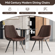 Hawsaiy Modern Dining Side Chairs, Set of 2/4/6 Gray Faux Leather Upholstered Chairs
