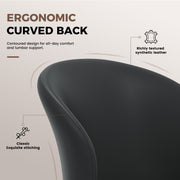 Hawsaiy Faux Leather Dining Chairs Set of 2/4/6, Modern Curved Back Upholstered Kitchen Side Chairs with Metal Legs
