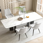 Nalupatio Modern Dining Chairs Set of 2, Comfortable Dining Room Chairs with Thick Cushions, Fabric Upholstered Side Chairs with Metal Legs for Kitchen, Black