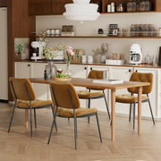 Hawsaiy Dining Chairs Set of 2, Mid Century Modern Upholstered PU Leather Kitchen Dining Room Accent Chairs with Metal Legs,Bentwood Cushion Seat for Living Room,Bedrooms