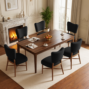 Hawsaiy Dining Chairs Set of 2/4/6, Upholstered Fabric Dining Room Chairs, Mid Century Modern Kitchen Chairs with Solid Wood Legs & Cross-Brace Support, Farmhouse Side Chairs for Dining Room