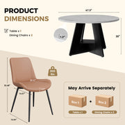 Hawsaiy 5 Piece Round Dining Table Set for 4, 47.3