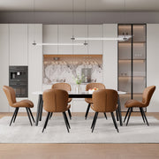 Hawsaiy Modern Dining Room Chairs Set of 2/4/6, Upholstered Kitchen Dinner Chair Fabric and Curved Backrest Kitchen Chairs Dark Grey