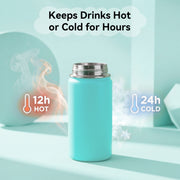 Hawsaiy 12oz Kids Water Bottle with Straw, Stainless Steel Insulated Toddler Water Bottle, Leak Proof BPA-Free Small Water Bottle for School Boys Girls