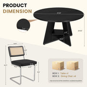 Hawsaiy 5 Piece Round Dining Table Set for 4, 47.3
