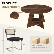 Hawsaiy 5 Piece Round Dining Table Set for 4, 47.3