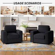 Hawsaiy Swivel Accent Chair, Cozy Linen Reading Chair for Adults, Comfy Single Sofa Chair with Extra Wide Armrests, Mid-Century Modern Arm Chair for Living Room, Bedroom, Office