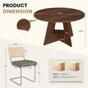 Hawsaiy 5 Piece Round Dining Table Set for 4, 47.3