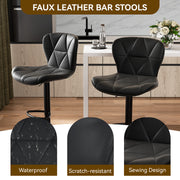 Hawsaiy Modern Adjustable Faux Leather Bar Stool with Back for Kitchen Island Set of 2/4