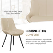 Hawsaiy Modern Faux Leather Dining Chair Set of 2/4/6 with Sturdy Metal Frame