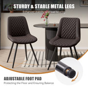 Nalupatio Dining Chairs Set of 2 Modern Upholstered Dining Table Chairs with High Back Ergonomic Leather Dining Room Chairs for Kitchen Living Room Dark Brown