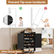 Hawsaiy Entrance Shoe Cabinet with Doors, 6-Tier Farmhouse Shoe Storage Organizer with Adjustable Shelves, Holds 18-24 Pairs, Entryway Shoe Rack Cabinet with Metal Legs