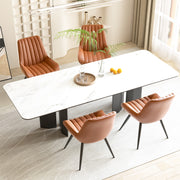 Nalupatio Modern Dining Chairs Set of 2, Comfortable Dining Room Chairs with Thick Cushions, Fabric Upholstered Side Chairs with Metal Legs for Kitchen, Black